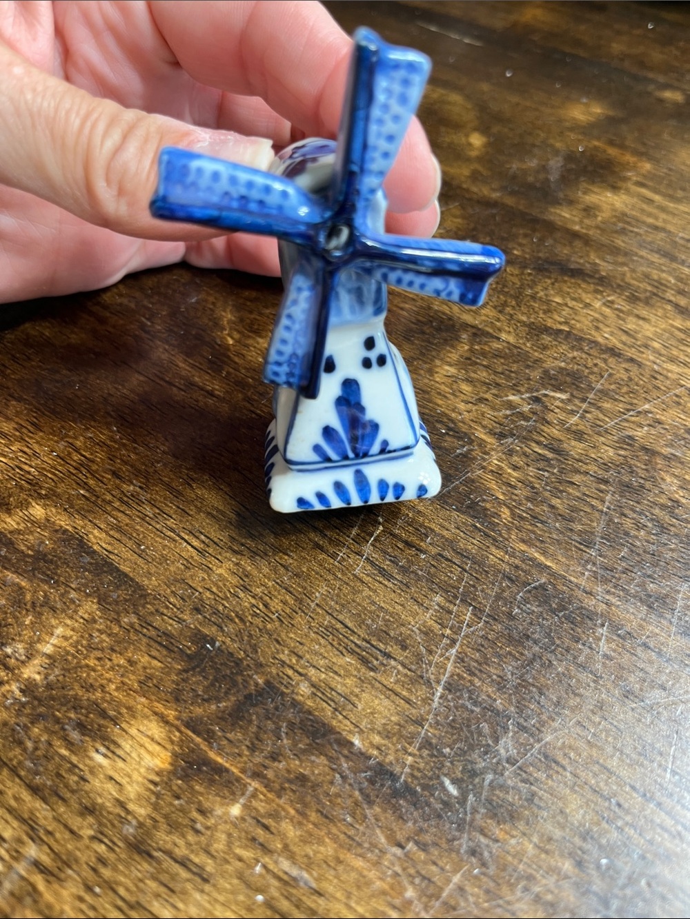 Vintage hand painted windmill